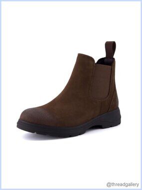 Water Resistant Genuine Suede Chelsea Ankle Boots Pull On Lug Sole